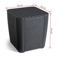 Thumbnail for Keter Garten-Beistelltisch Luzon Rattan-Optik Flach Graphitgrau