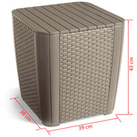 Thumbnail for Keter Garten-Beistelltisch Luzon Rattan-Optik Flach Cappuccino-Braun