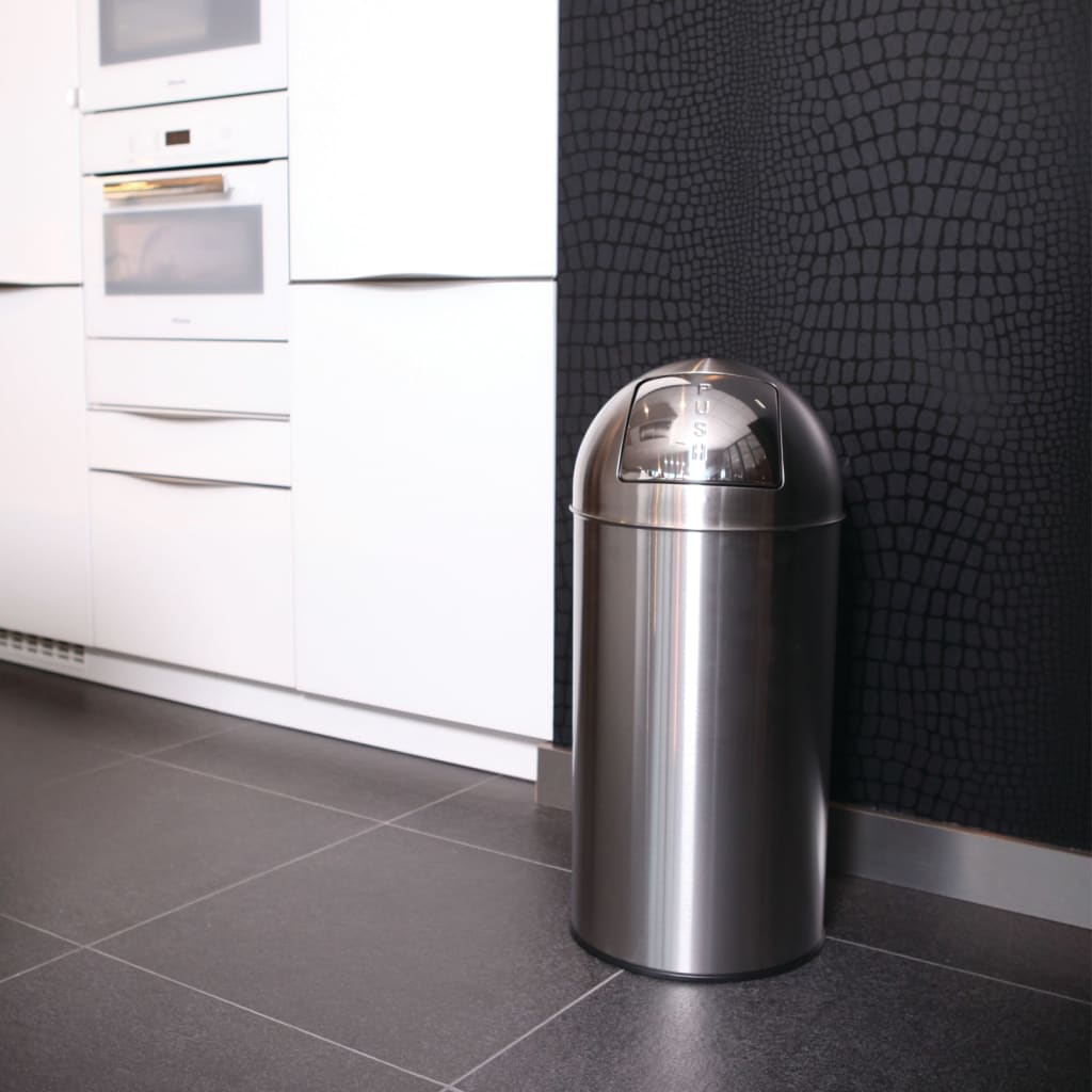 EKO Abfalleimer Pushcan 40 L Mattsilbern