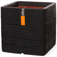 Thumbnail for Capi Blumentopf Nature Rib Quadratisch 30x30 cm Schwarz KBLR902