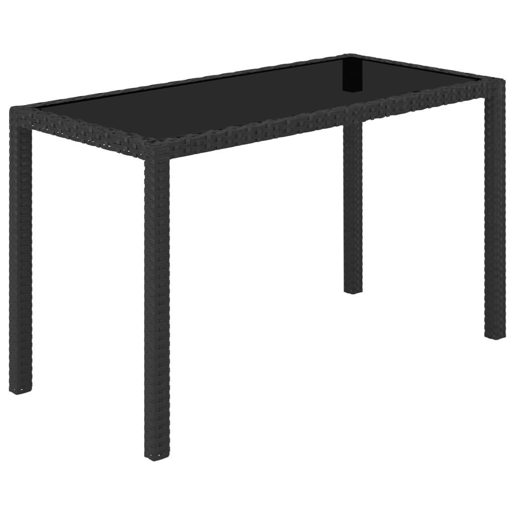 5-tlg. Garten-Essgruppe mit Auflagen Poly Rattan Schwarz