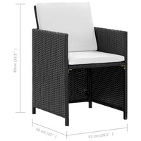 Thumbnail for 5-tlg. Garten-Essgruppe mit Auflagen Poly Rattan Schwarz