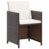 Thumbnail for 5-tlg. Garten-Essgruppe mit Auflagen Poly Rattan Braun