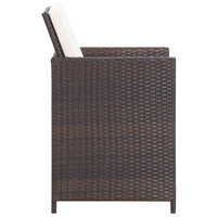 Thumbnail for 9-tlg. Garten-Essgruppe mit Auflagen Poly Rattan Braun