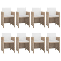 Thumbnail for 9-tlg. Garten-Essgruppe mit Auflagen Poly Rattan Beige
