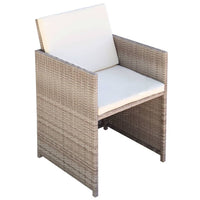 Thumbnail for 9-tlg. Garten-Essgruppe mit Auflagen Poly Rattan Beige