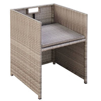 Thumbnail for 9-tlg. Garten-Essgruppe mit Auflagen Poly Rattan Beige