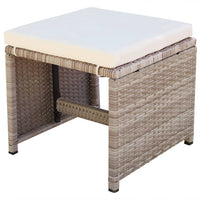 Thumbnail for 9-tlg. Garten-Essgruppe mit Auflagen Poly Rattan Beige