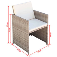 Thumbnail for 9-tlg. Garten-Essgruppe mit Auflagen Poly Rattan Beige