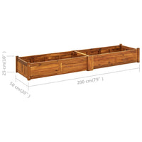 Thumbnail for Garten-Hochbeet Akazienholz 200x50x25 cm
