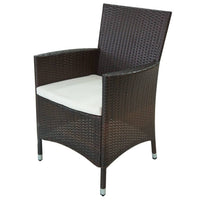 Thumbnail for 11-tlg. Garten-Essgruppe mit Auflagen Poly Rattan Braun