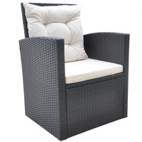 Thumbnail for 6-tlg. Garten-Essgruppe mit Kissen Poly Rattan Schwarz