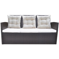 Thumbnail for 6-tlg. Garten-Essgruppe mit Kissen Poly Rattan Braun