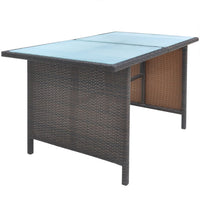 Thumbnail for 6-tlg. Garten-Essgruppe mit Kissen Poly Rattan Braun