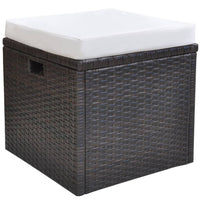 Thumbnail for 6-tlg. Garten-Essgruppe mit Kissen Poly Rattan Braun