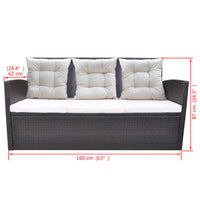 Thumbnail for 6-tlg. Garten-Essgruppe mit Kissen Poly Rattan Braun