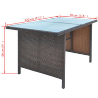 Thumbnail for 6-tlg. Garten-Essgruppe mit Kissen Poly Rattan Braun