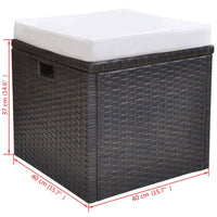 Thumbnail for 6-tlg. Garten-Essgruppe mit Kissen Poly Rattan Braun