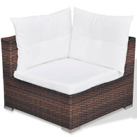 Thumbnail for 5-tlg. Garten-Lounge-Set mit Kissen Poly Rattan Braun