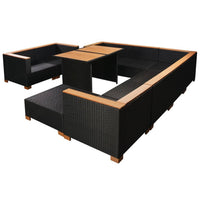 Thumbnail for 10-tlg. Garten-Lounge-Set mit Auflagen Poly Rattan Schwarz