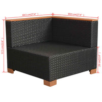 Thumbnail for 10-tlg. Garten-Lounge-Set mit Auflagen Poly Rattan Schwarz