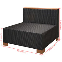 Thumbnail for 10-tlg. Garten-Lounge-Set mit Auflagen Poly Rattan Schwarz