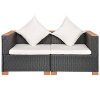 Thumbnail for Gartensofa Poly Rattan Schwarz