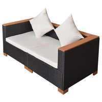 Thumbnail for Gartensofa Poly Rattan Schwarz