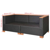 Thumbnail for Gartensofa Poly Rattan Schwarz
