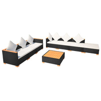 Thumbnail for 8-tlg. Garten-Lounge-Set mit Auflagen Poly Rattan Schwarz