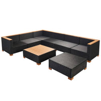 Thumbnail for 8-tlg. Garten-Lounge-Set mit Auflagen Poly Rattan Schwarz