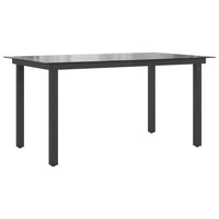 Thumbnail for Gartentisch Schwarz 150x90x74 cm Aluminium und Glas