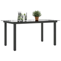 Thumbnail for Gartentisch Schwarz 150x90x74 cm Aluminium und Glas