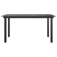 Thumbnail for Gartentisch Schwarz 150x90x74 cm Aluminium und Glas