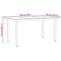 Thumbnail for Gartentisch Schwarz 150x90x74 cm Aluminium und Glas