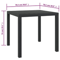 Thumbnail for Gartentisch Schwarz 80x80x74 cm Aluminium und WPC