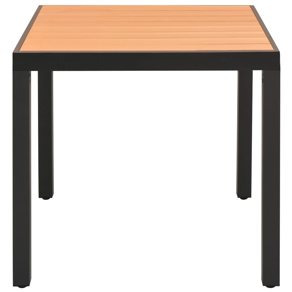 Gartentisch Braun 80x80x74 cm Aluminium und WPC