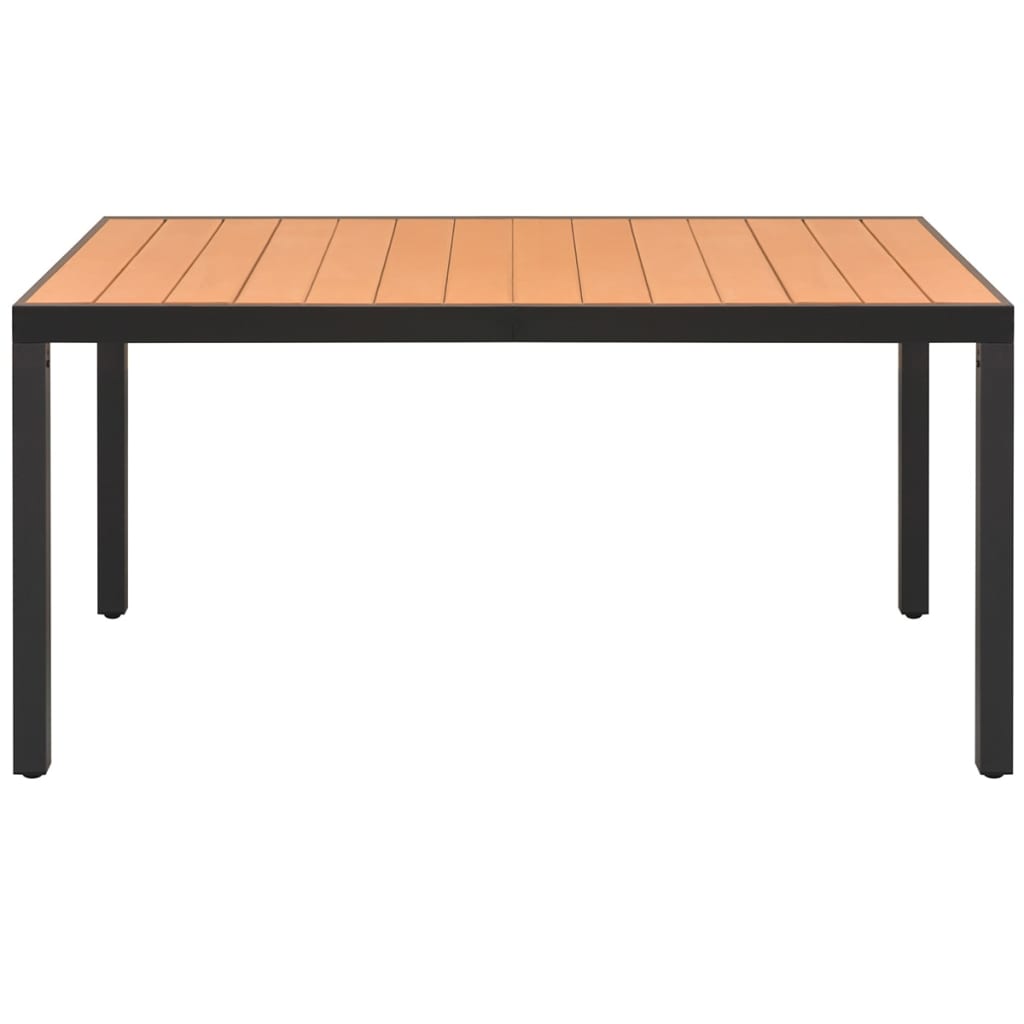 Gartentisch Braun 150x90x74 cm Aluminium und WPC