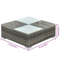 Thumbnail for 5-tlg. Garten-Lounge-Set mit Kissen Poly Rattan Grau