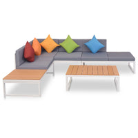 Thumbnail for 4-tlg. Garten-Lounge-Set mit Auflagen Aluminium und WPC