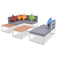 Thumbnail for 4-tlg. Garten-Lounge-Set mit Auflagen Aluminium und WPC