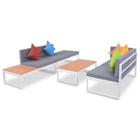 Thumbnail for 4-tlg. Garten-Lounge-Set mit Auflagen Aluminium und WPC