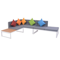Thumbnail for 4-tlg. Garten-Lounge-Set mit Auflagen Aluminium und WPC