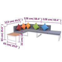 Thumbnail for 4-tlg. Garten-Lounge-Set mit Auflagen Aluminium und WPC