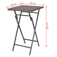 Thumbnail for 3-tlg. Bistro-Set Klappbar Stahl Poly Rattan Braun