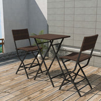 Thumbnail for 3-tlg. Bistro-Set Klappbar Stahl Poly Rattan Braun