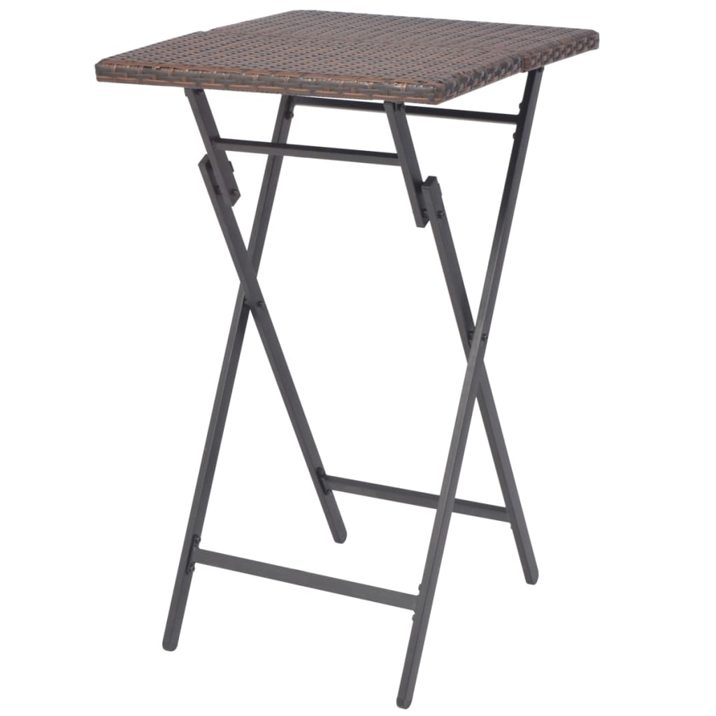5-tlg. Garten-Essgruppe Klappbar Stahl Poly Rattan Braun