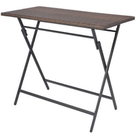 Thumbnail for 7-tlg. Garten-Essgruppe Klappbar Stahl Poly Rattan Braun