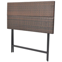 Thumbnail for 7-tlg. Garten-Essgruppe Klappbar Stahl Poly Rattan Braun