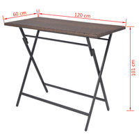 Thumbnail for 7-tlg. Garten-Essgruppe Klappbar Stahl Poly Rattan Braun